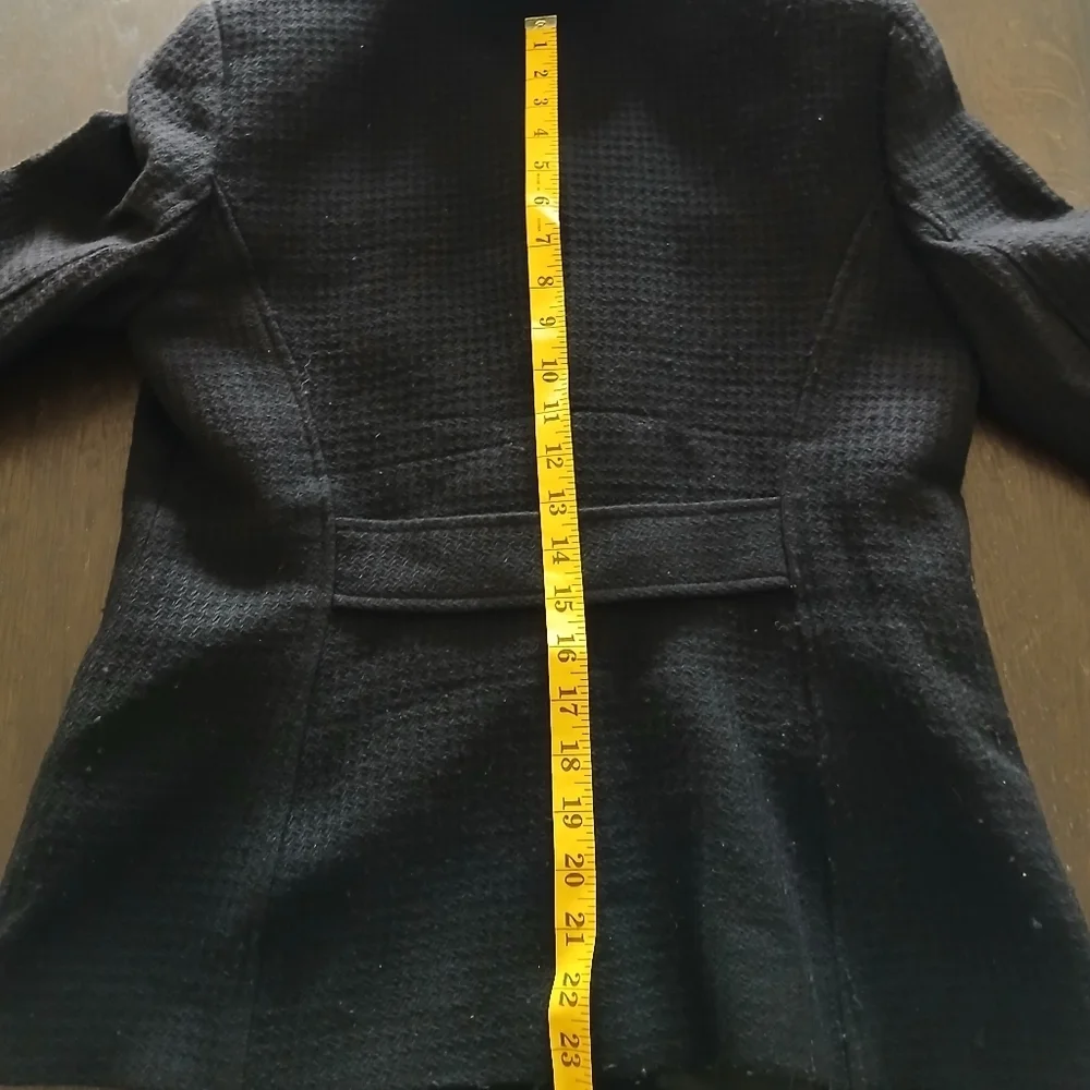 Vintage Black 100% Wool Button Down Blazer Jacket Lined Size:10 - Picture 4 of 11
